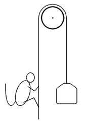 monkey, pulley and weight