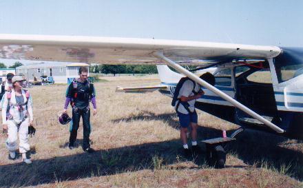 Allen, Cindy, me and Chris about to board the plane