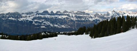 panorama of the Churfirstens from Flumserberg